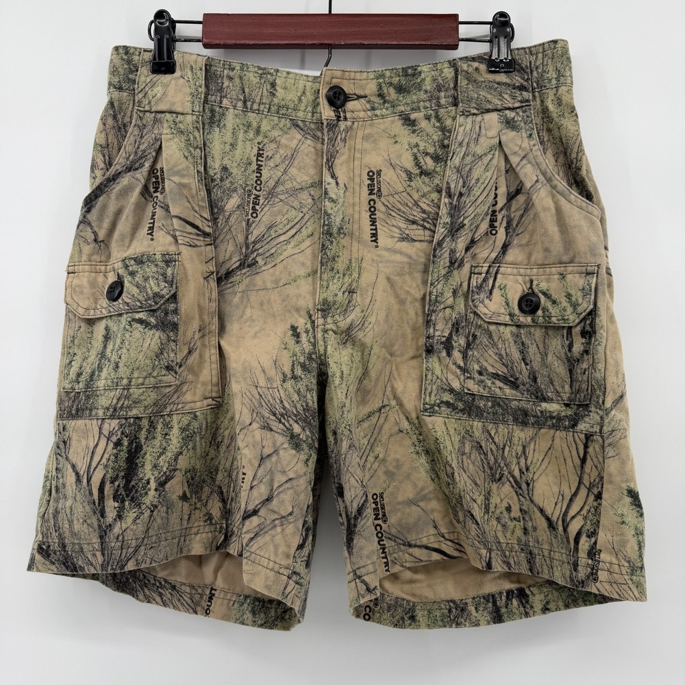 Cabelas Cargo Shorts Mens 32 Tan Seclusion‎ 3D Open Country Camo Hunting Hiking